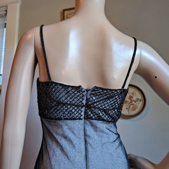 Vintage 90s Papell Boutique Gown Pageant Prom Dress Beaded Whimsygoth Size 6 - Picture 16 of 16